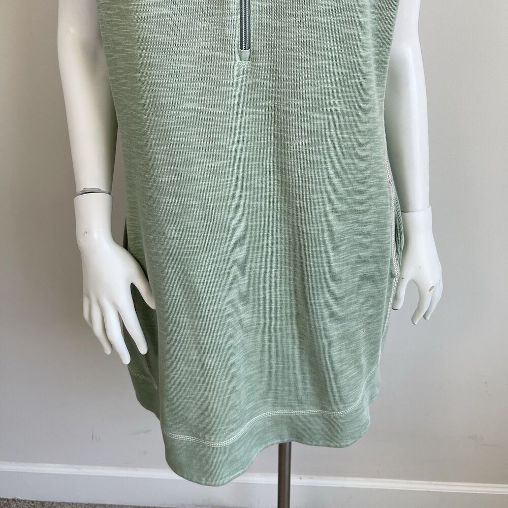 Tommy Bahama Tobago Bay Shirt Dress XL Half Zip Green Pima Cotton Knit - Picture 3 of 16